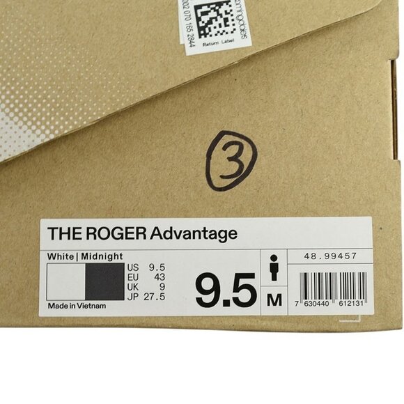 ON CLOUD Mens White Midnight THE ROGER Advantage Leather Tennis Shoes 9.5 NEW main image 6